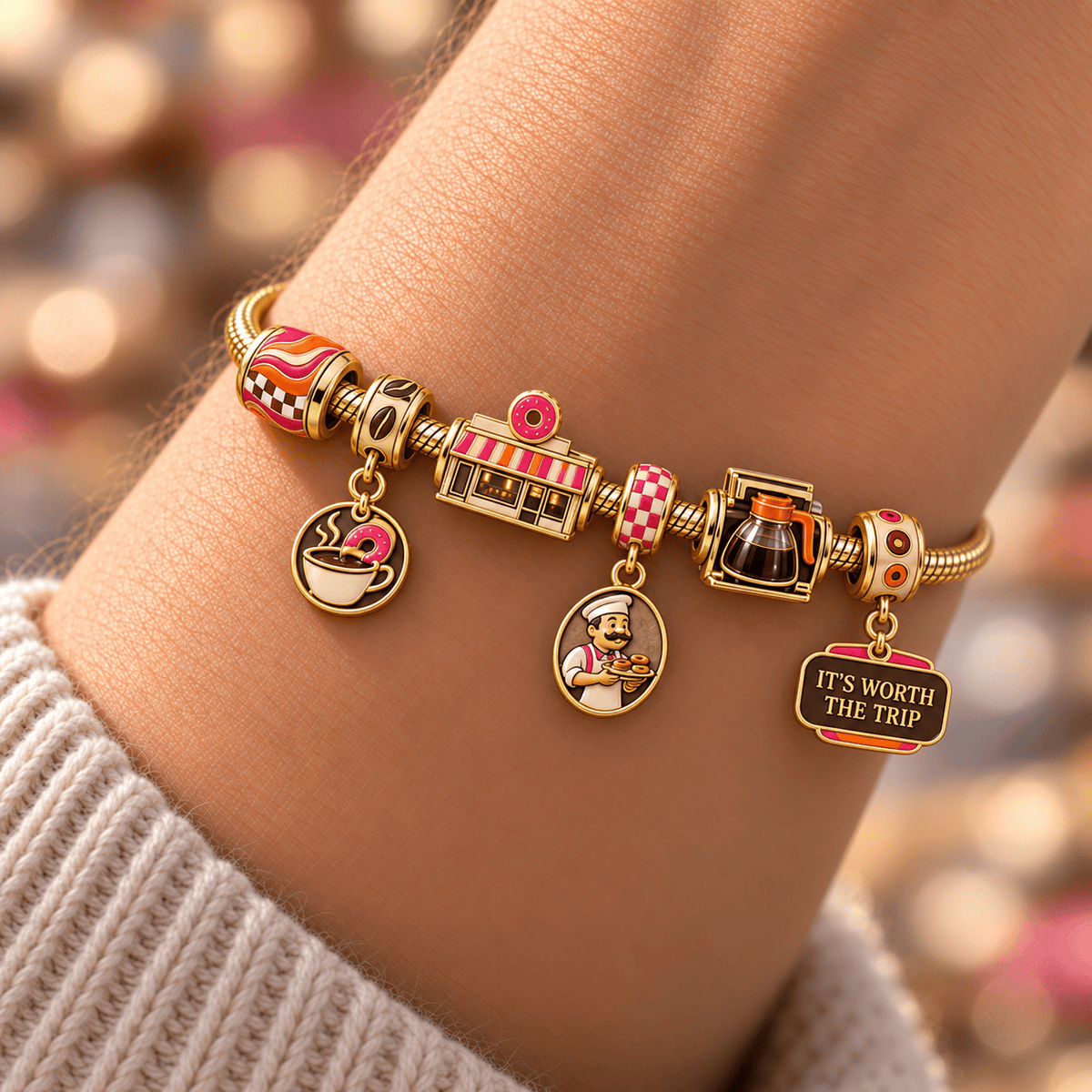 DKDN Gold Charm Bracelet Set HQH