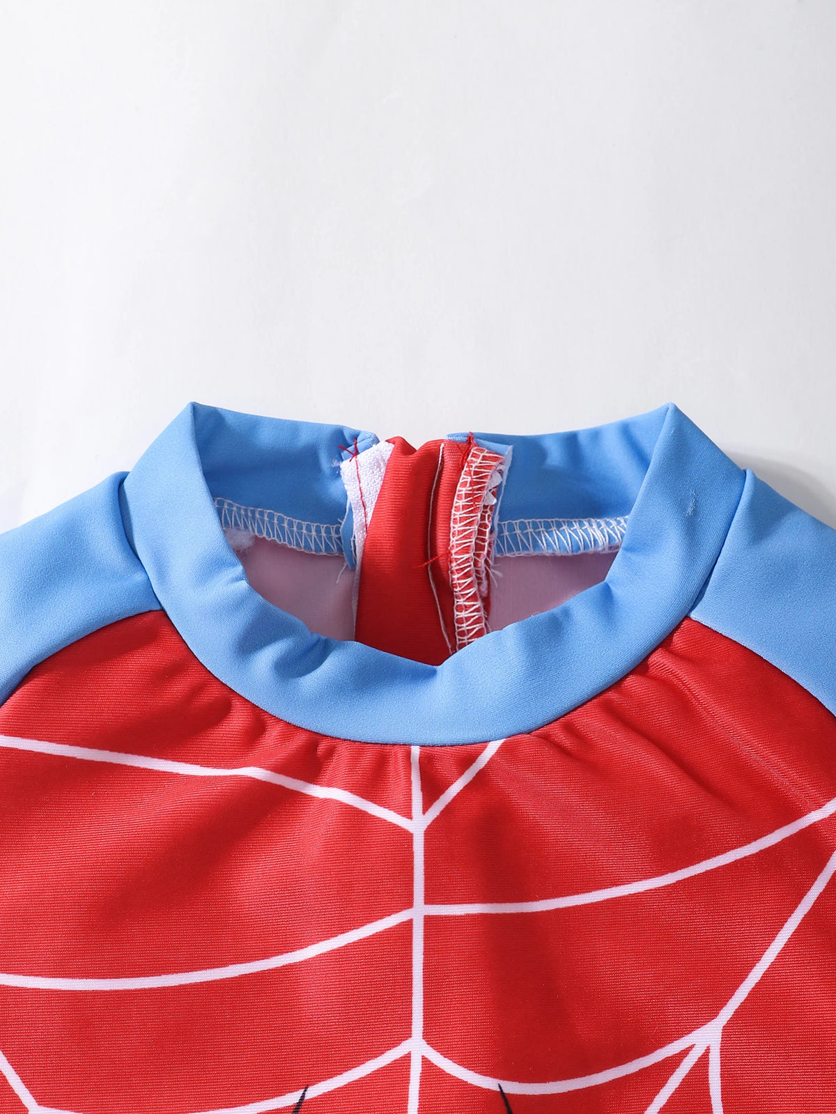 Baby Boys Color Block round Neck Spider Pattern One-Piece Swimsuit Infant Swimwear Comfortable Spandex Polyester Blend